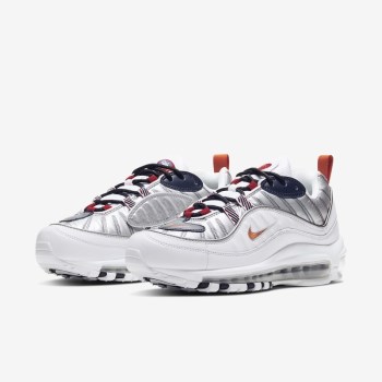 Nike Air Max 98 Premium - Női Utcai Cipő - Fehér/Szürke/Piros